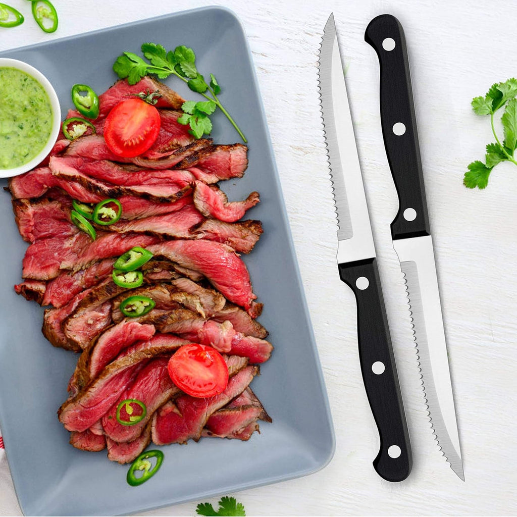 77-Piece Silverware Flatware Set for 12, Plus Steak Knives and Serving Utensils, Stainless Steel Flatware Cutlery Set