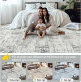 8x10 Area Rugs for Living Room - Washable Rug Modern Abstract Soft Large Neutral Non-Slip Carpet Indoor Floor Stain