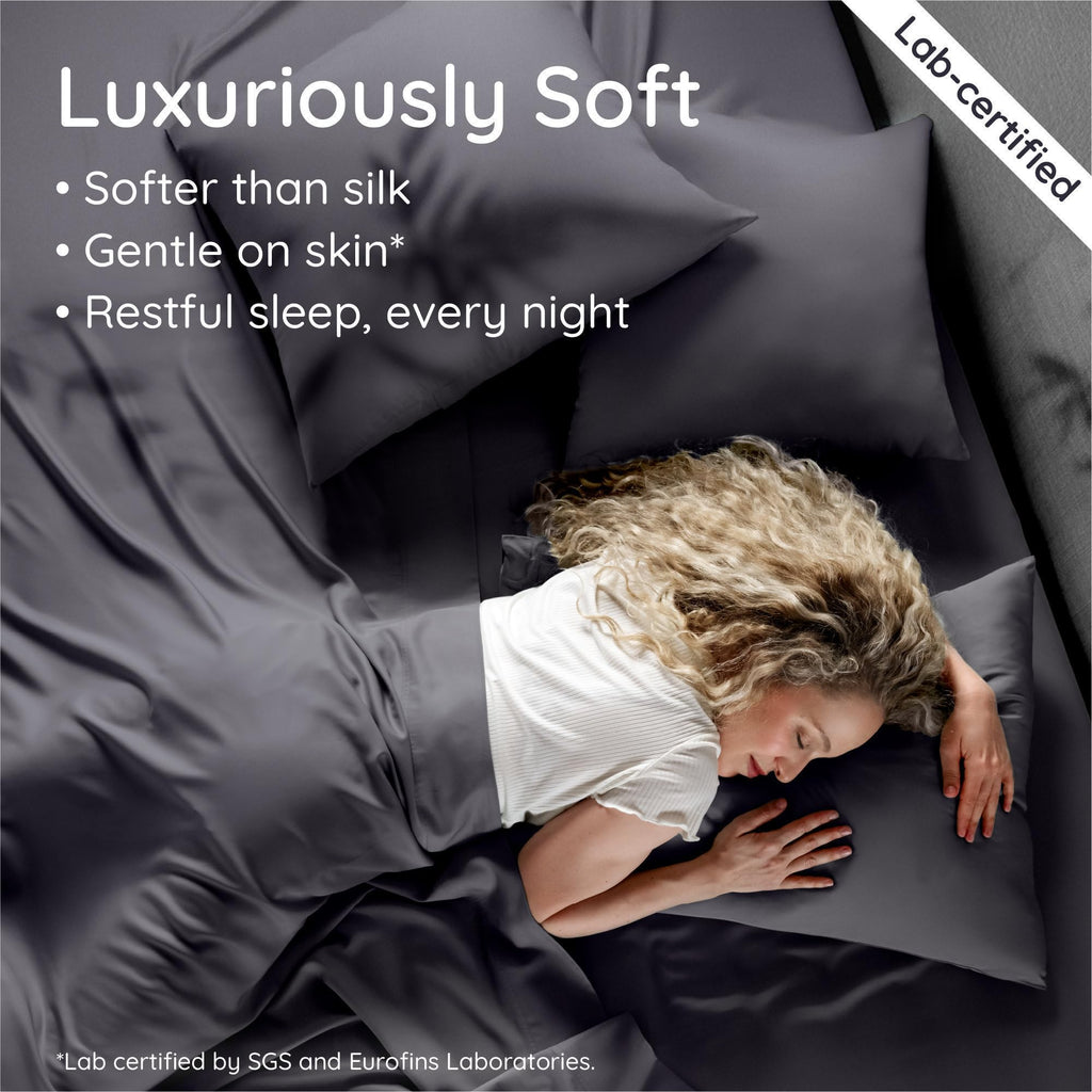100% Viscose Derived from Bamboo Sheets Queen Size Set - 4pcs Cooling Sheet Set, Super Soft Sheets Queen Size, Luxury