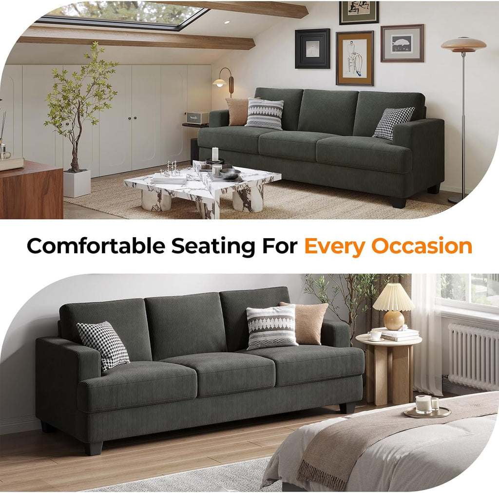 89 Inch Sofa with Extra Deep Seats Oversize, 3 Seater Sofa , Modern Couch and Sofa, Comfy Armrests and Seats and