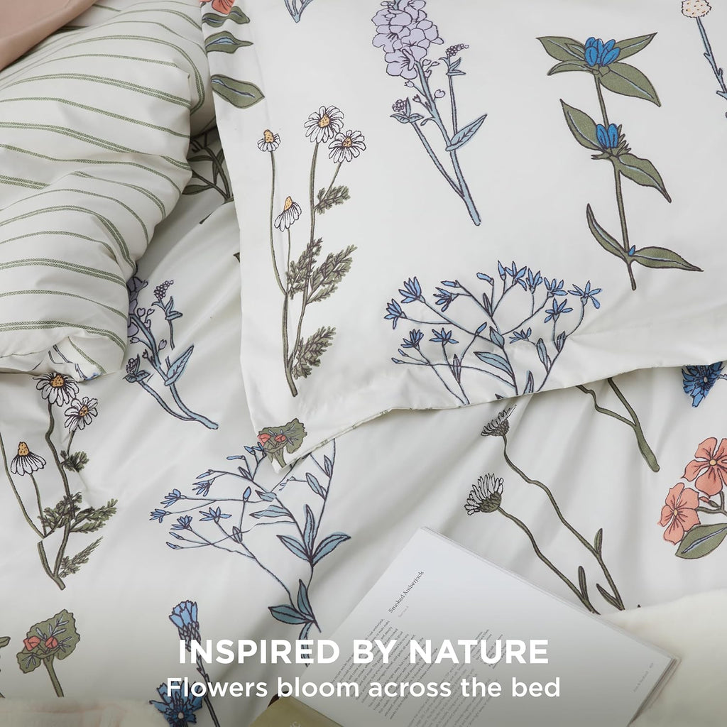 Comforter Set - Cute Floral Bedding Comforter Set, 3 Pieces