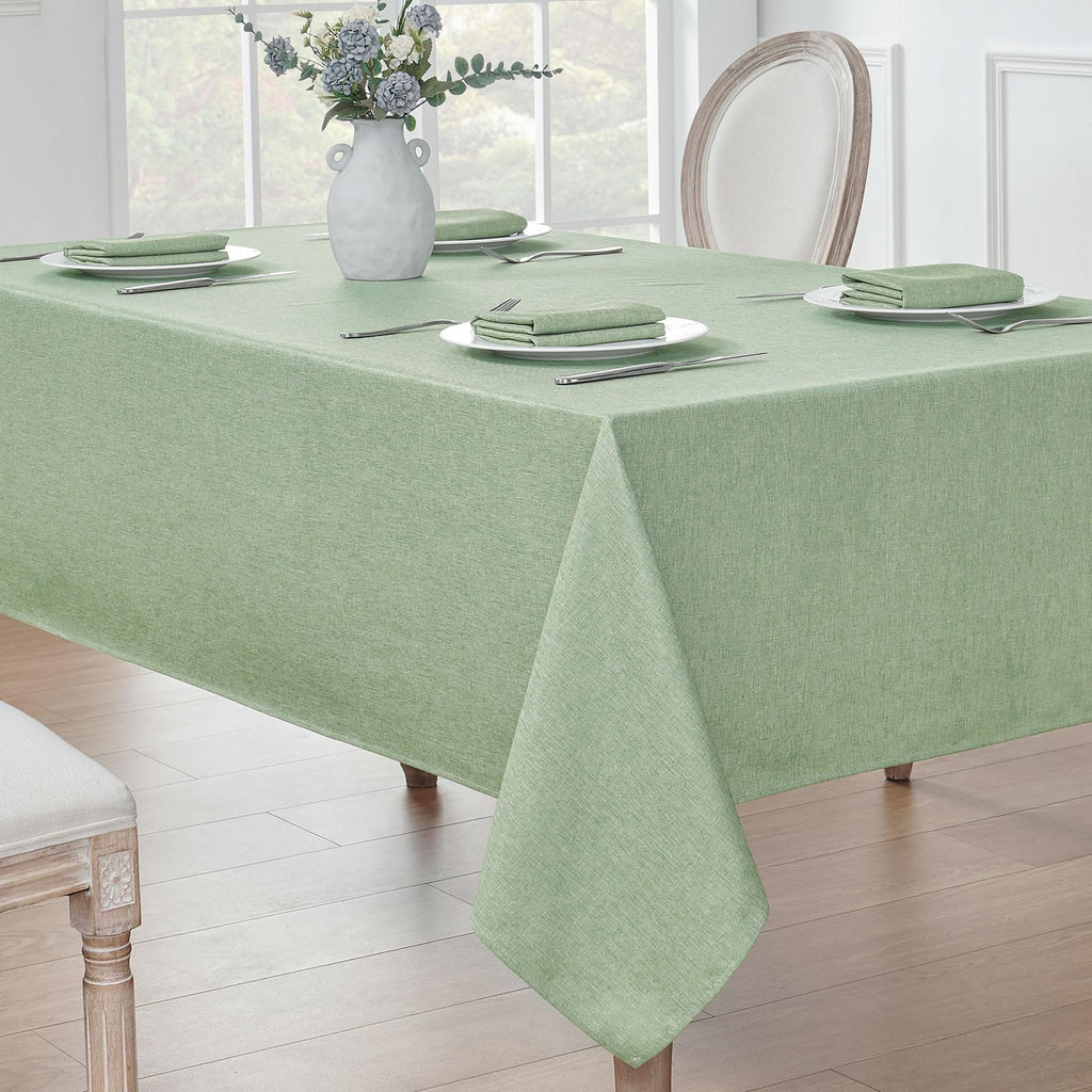 Rectangle Tablecloth Linen Textured Waterproof & Stain Resistant Table Cloth Wrinkle Free Decorative Fabric Farmhouse