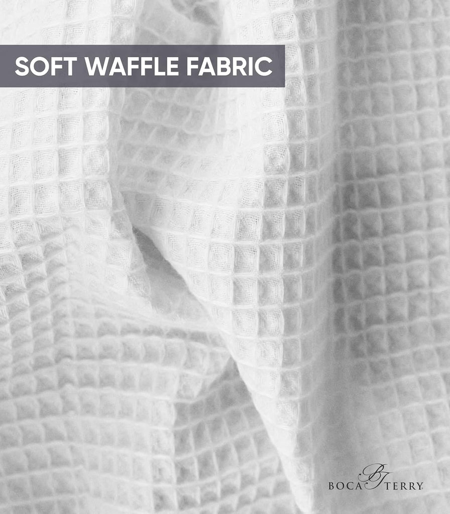 Women's Waffle Robe by Boca Terry, Lightweight Summer Robe, Cotton Blend | Soft, kimono style waffle bathrobe, knit