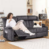 Loveseat Recliner Sofa,Fabric Home Theater Seating Seats,RV Manual Reclining Chair with Bluetooth Speakers,Living Room