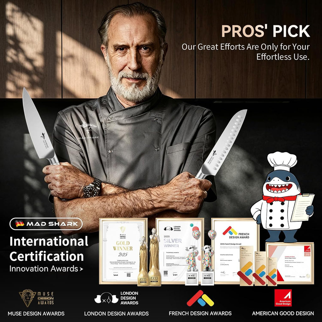 Kitchen Knife Set,5PCS High Carbon Stainless Steel Chef Knife Set | Ultra Sharp Blades, Ergonomic Non-Slip Grip