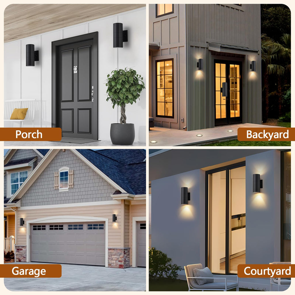 4 Pack Outdoor Sconce Lights, Modern Exterior