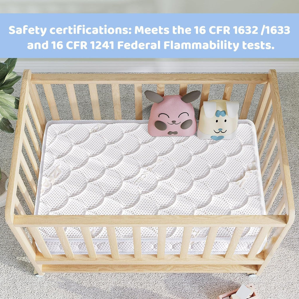 Mini Crib Mattress - 38x24x4 Inch- Dual Sided with Firm Support and Comfort Foam- Breathable, Quiet and Odorless