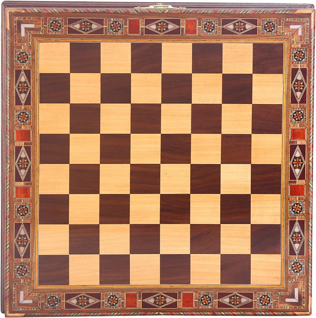 Historical Egypt Pharaoh Figures Metal Chess Set for Adults, Handmade Pieces and Natural Solid Wooden Chess Board