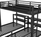 Heavy Duty Triple Bunk Bed with Storage Drawers, Shelves, Triple Bed with Charging Station