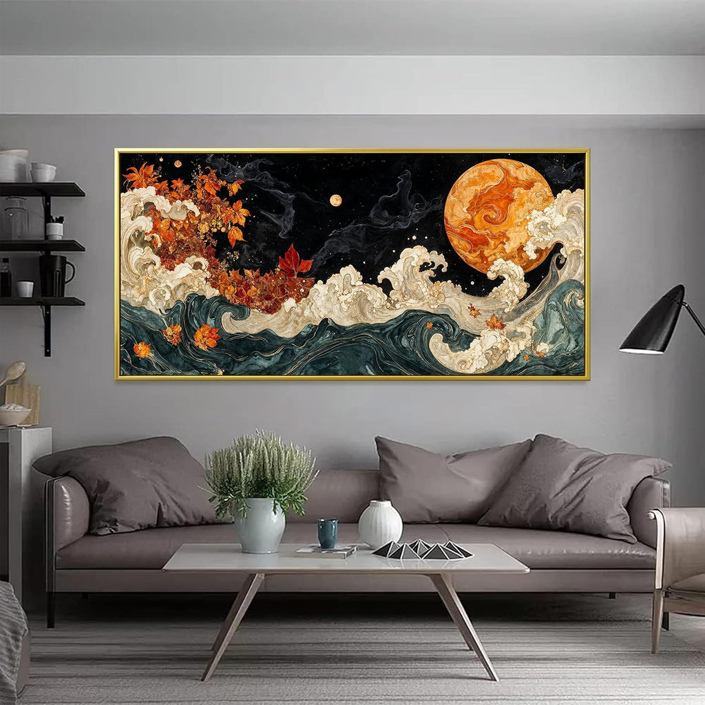 Large Wall Art Gold Framed Wall Art Prints Boho Abstract Colorful Canvas Art Wall Decor Painting Pictures Abstract