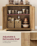 ELLAN Collection - Boho Buffet Cabinet with Rattan-Look Doors, Sideboard Storage Cabinet, Rounded Corners