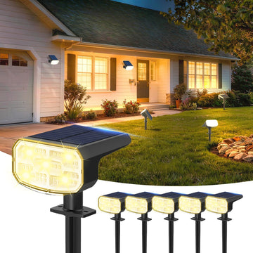 Solar Spotlights Waterproof IP65,Auto On/Off,3000K 2 Lighting Modes Solar spot Lights for