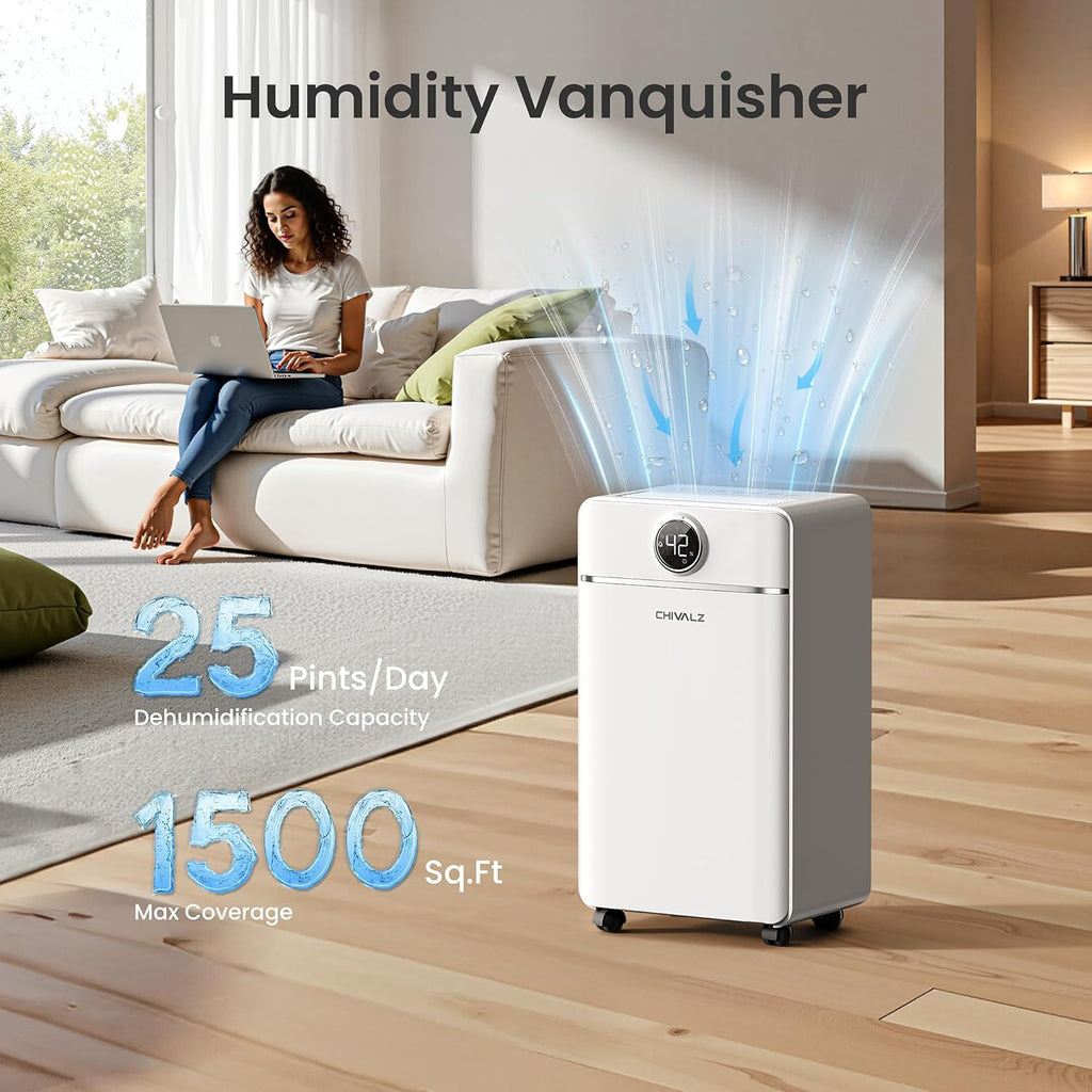 1800 Sq.Ft Dehumidifier for Basement, Quiet Dehumidifier for Home, Bedroom, Bathroom, Humidity Display