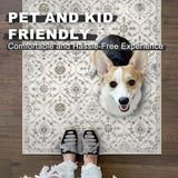 2.6x10 Moroccan Runner Rug, Cream Beige Grey Super Soft Washable Hallway Entryway Runner Rug, Accent