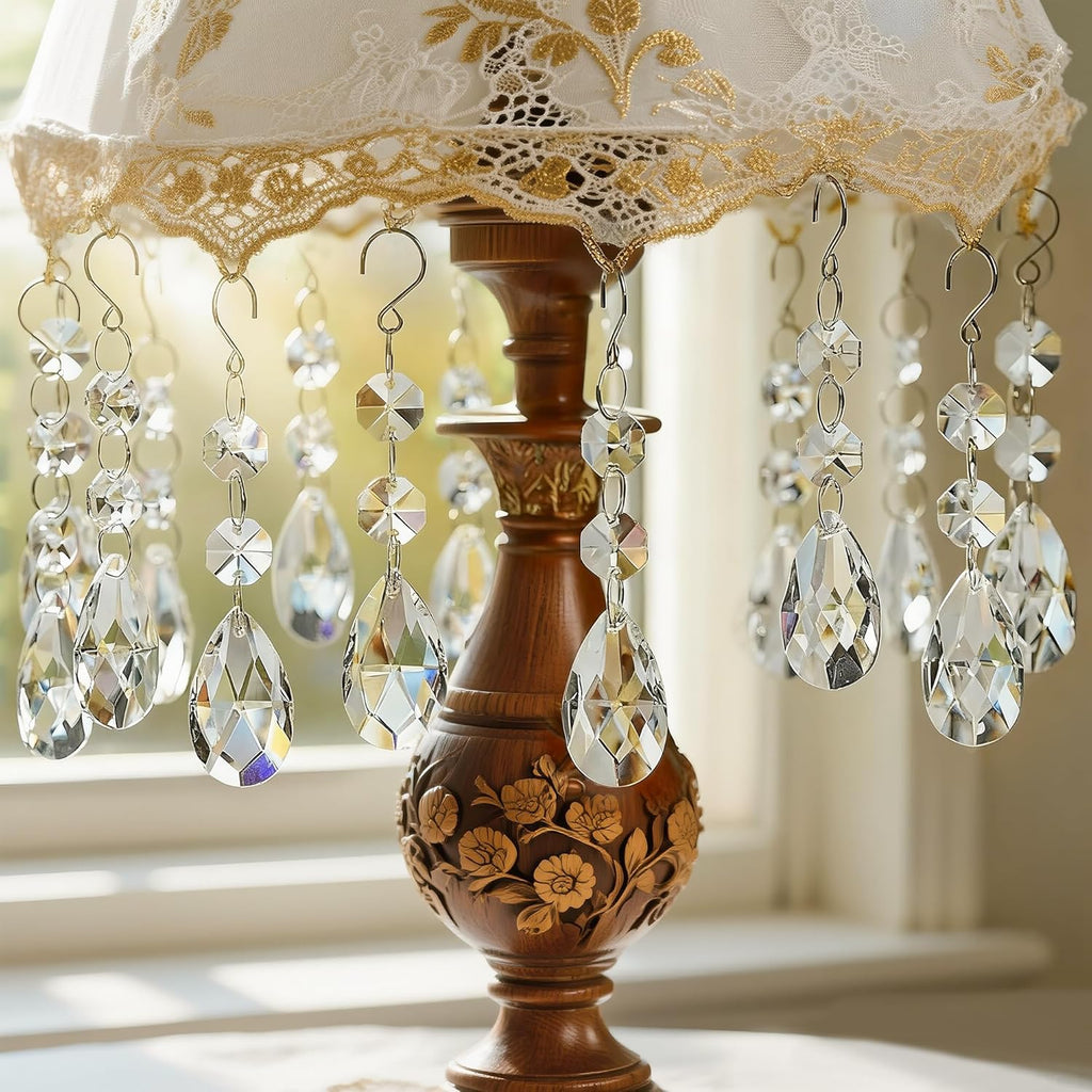 20 Pcs Teardrop Crystal Chandelier Pendants Beads Decor - Teardrop Chandelier Crystal Glass Pendants Beads 20 Pcs Set