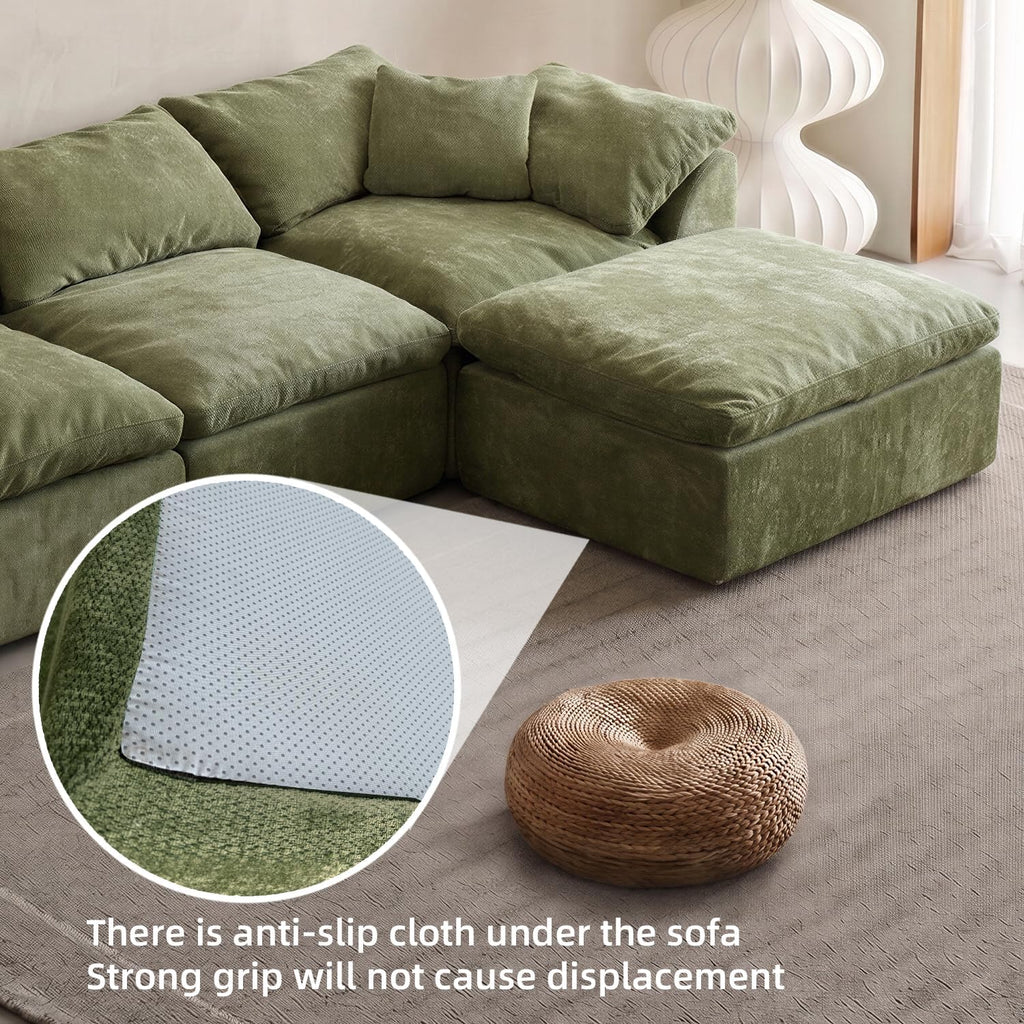 Oversized Cloud Couch Sectional Sofa , Modular L Shaped Boneless Chenille Sofa with Chaise Lounge, Deep Seat
