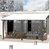 14' x 10' Gazebo for Patio, Hard Top Lean to Gazebo Pergola with Roof (140 Sq.Ft Shaded)