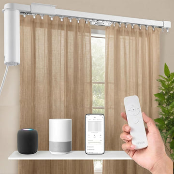 Electric Curtain Tracks| Matter over WiFi Electric Track, Smart Curtains Motorized Opener Curtains Rod with Remote