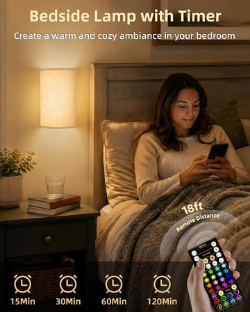 Battery Operated Wall Sconce, Rechargeable Wall Sconces Set of Two with Remote, 3 Color & 80 RGB Wireless Wall Mount