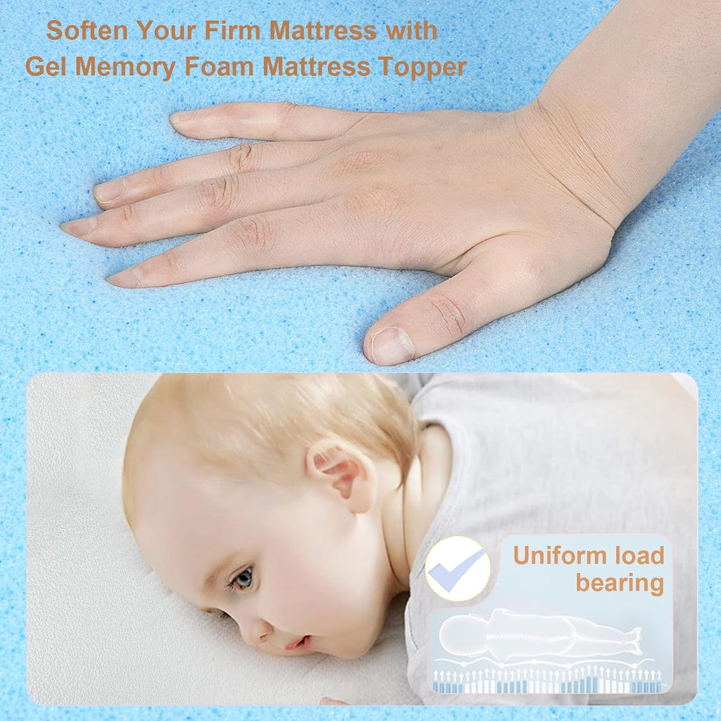 Baby Bassinet Mattress Pad, 32" x 22" Dual Sided Comfort Gel Memory Foam Mattress with Removable Soft Tencel Cover