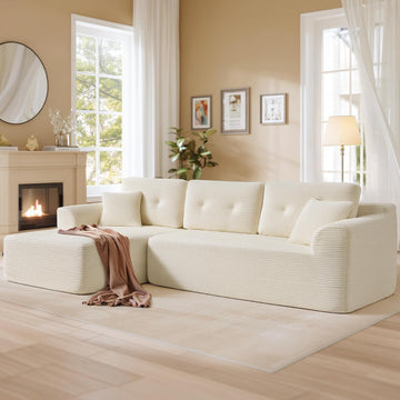 Boneless Couch, Modern Cloud Couch with Deep Seat, Corduroy Sofa for Living Room, Bedroom