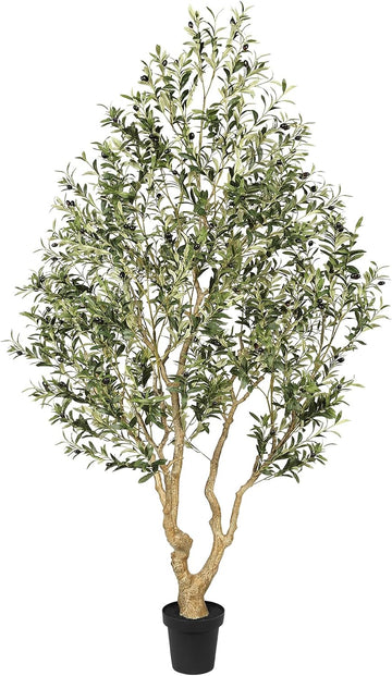 Faux Olive Tree 8ft - Tall Olive Trees Artificial Indoor Home Decor