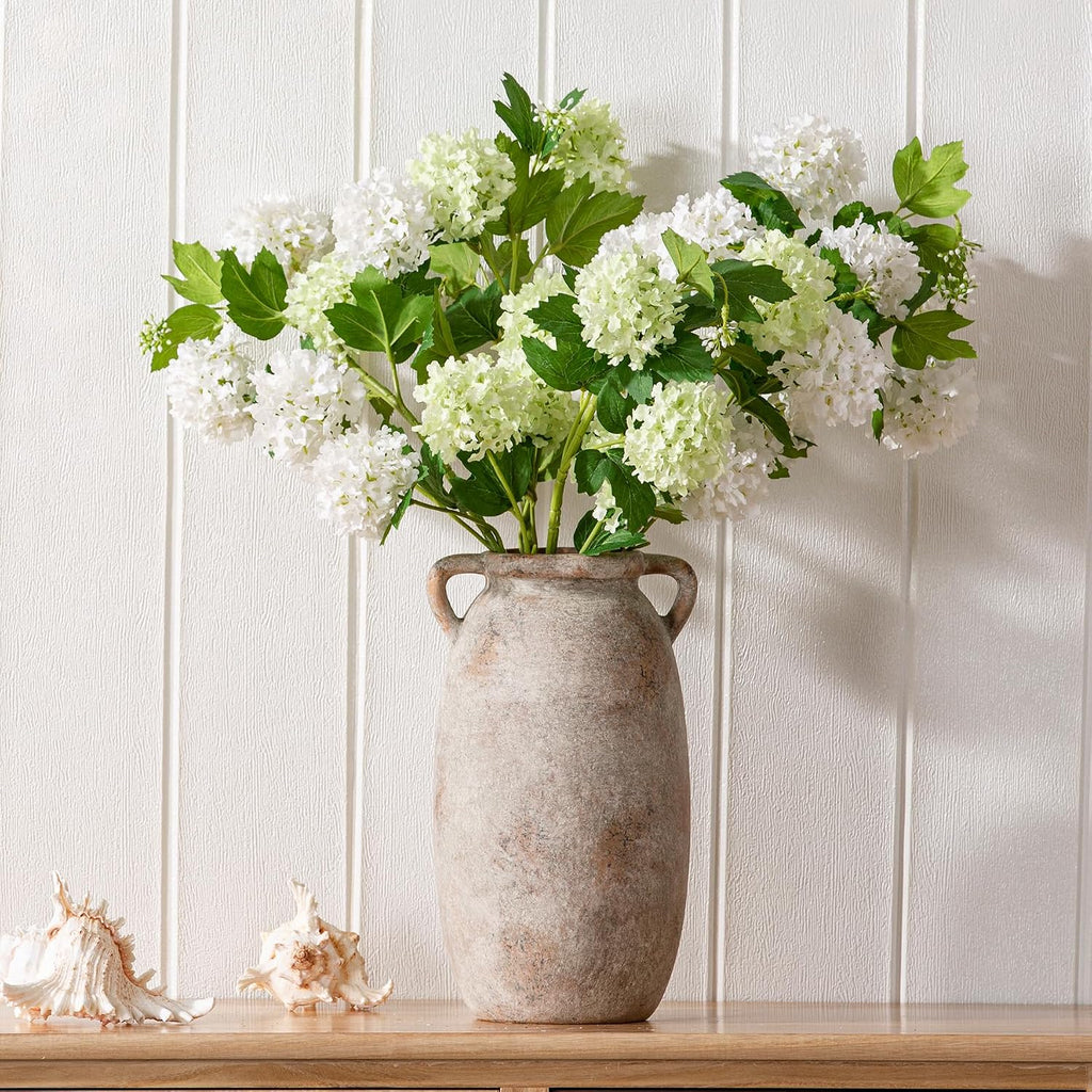 Ceramic Flower Vase 12 inch Farmhouse Rustic Vase Decorative Pottery Terracotta Tall Vases