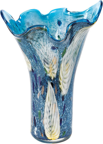 Allegrotto Murano-Style Art Glass Flower Vase Centerpiece, 17 Inch