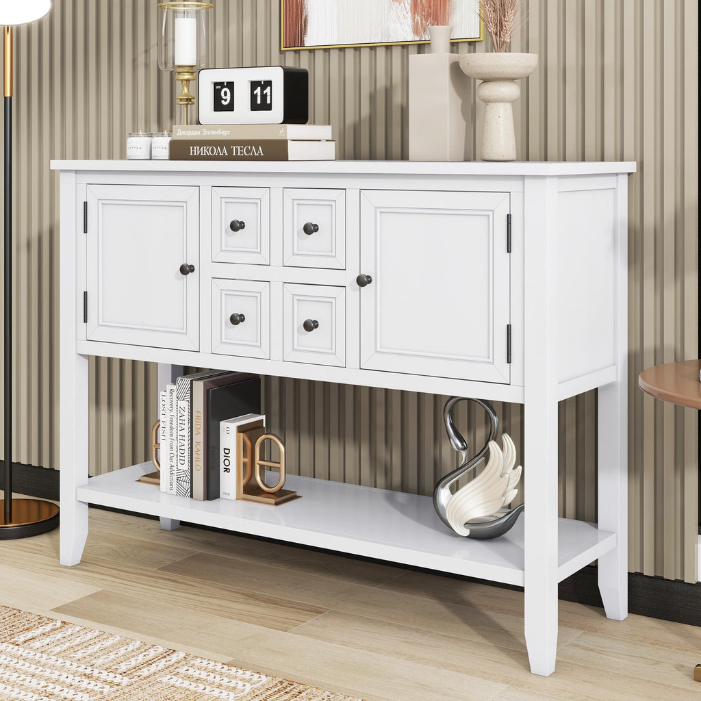 44.5" Solid Wood Sideboard Buffet Cabinet, Entryway Console Table