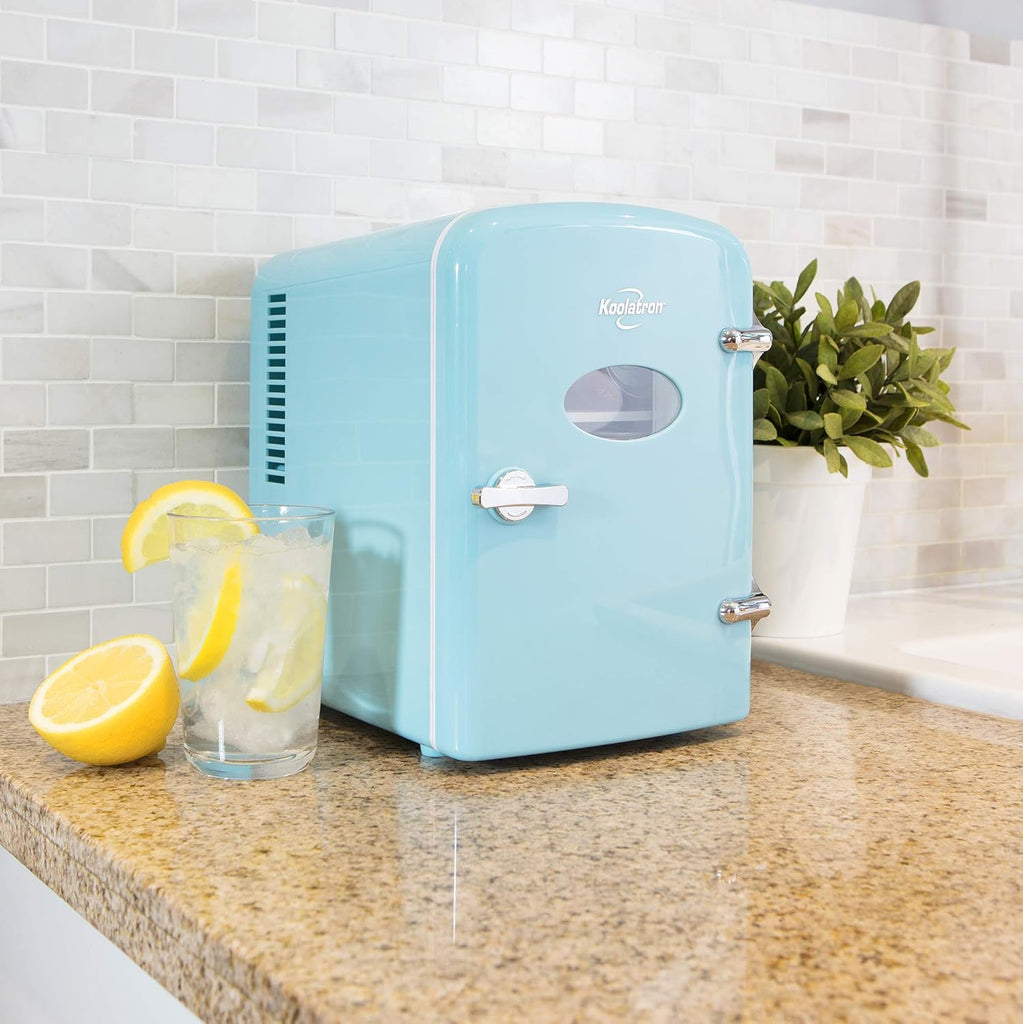 Retro Mini Fridge 4 Liter Green Portable Refrigerator for Bedroom Office Dorm Skincare Table Top Beverage Cooler
