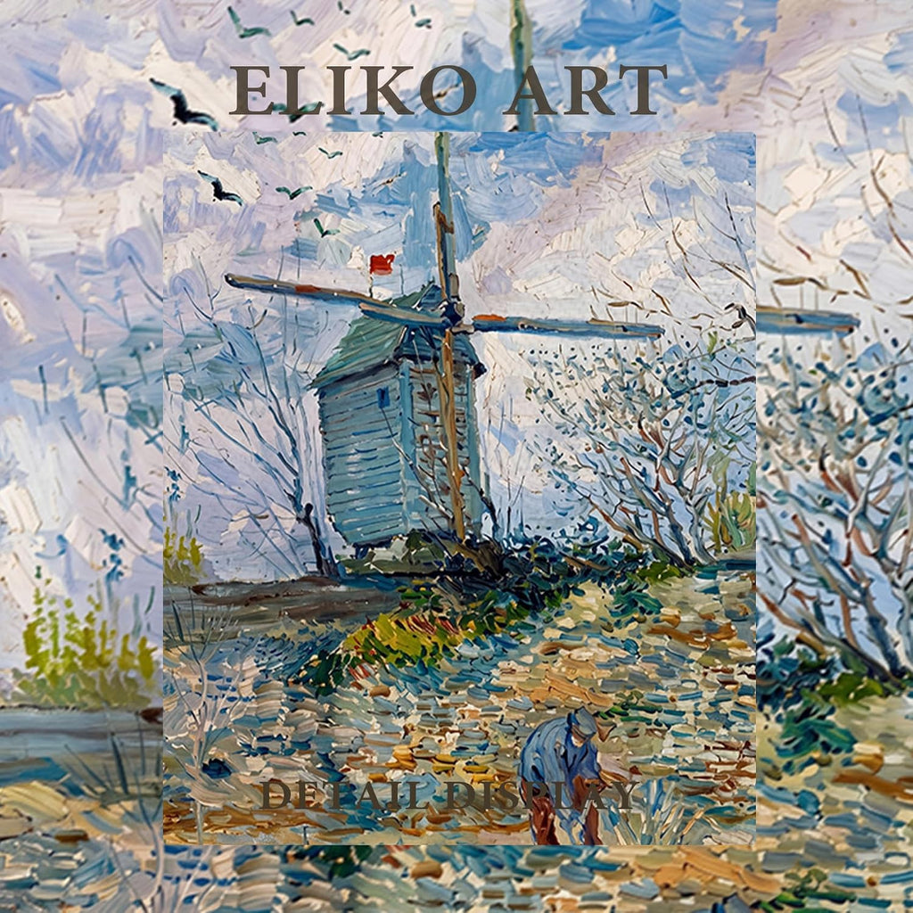 Van Gogh Canvas Wall Art,Le Moulin de la Galette Paintings Wall Art Prints,Van Gogh Classics Art Reproduction Artwork