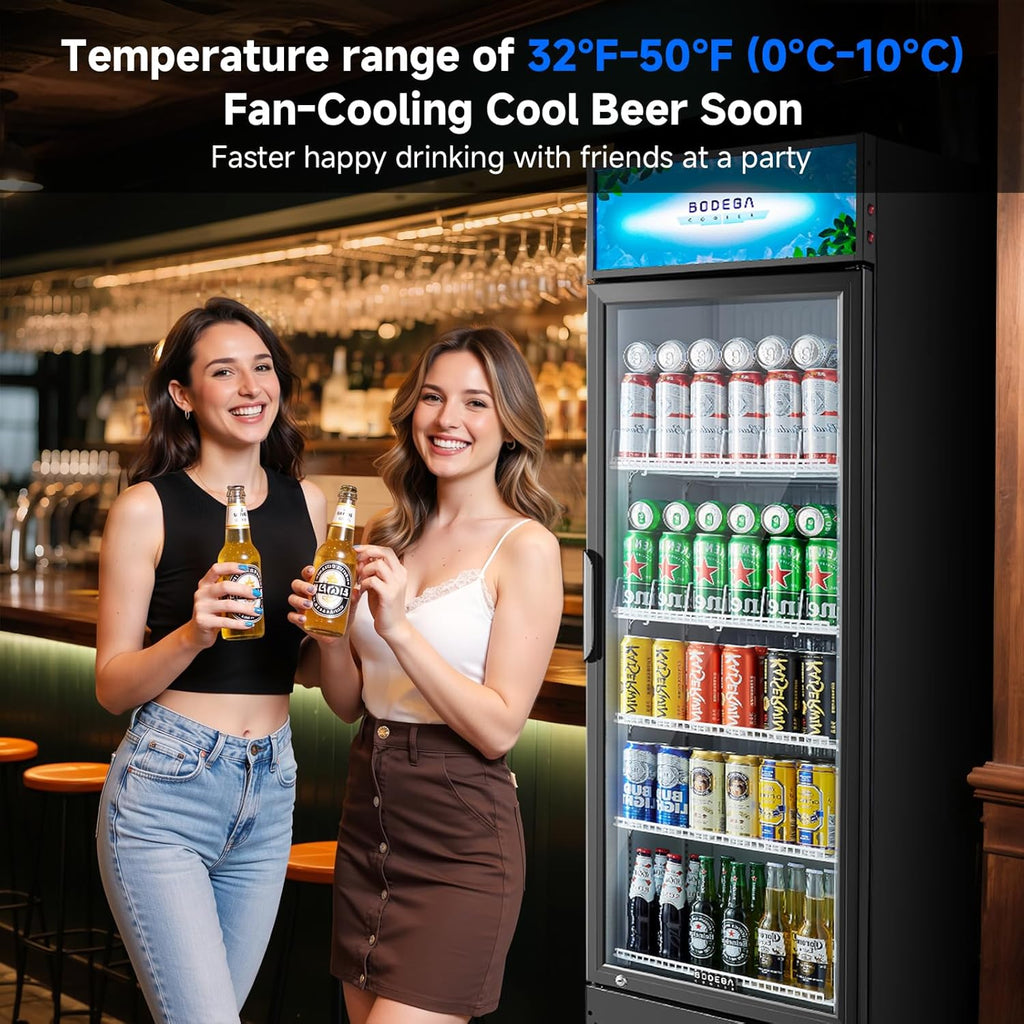 COOLER 255L/270 Qt Commercial Beverage Refrigerator | Glass Door Merchandiser Fr