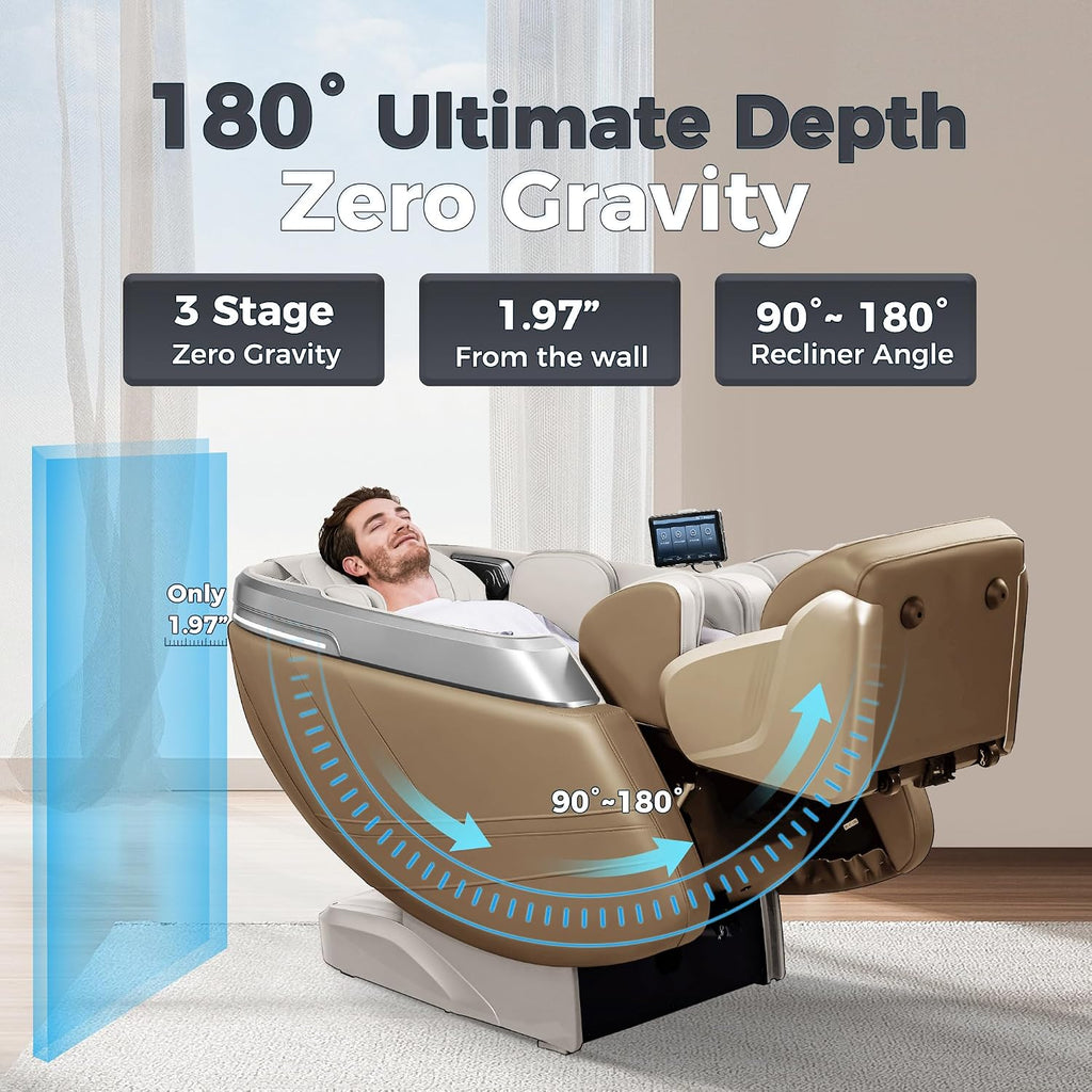 P03 4D Massage Chair Full Body, Zero Gravity Massage Chair Recliner with 55" SL Track, 30 Auto Programs, Airbag Mode