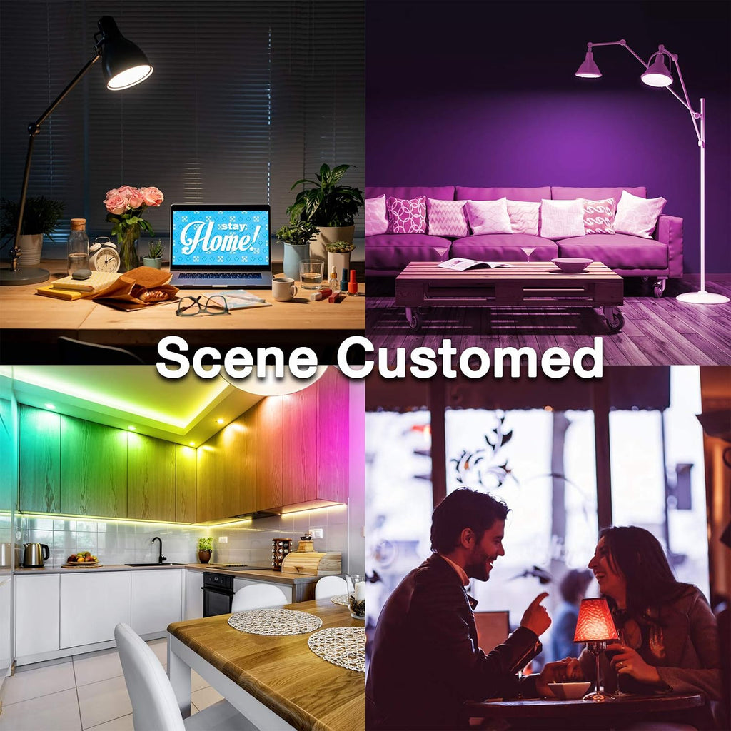 Smart Light Bulbs, RGBCW Wi-Fi Color Changing Led Bulbs Compatible with Alexa & Google Home Assistant, A19 E26 9W (6 Pack)