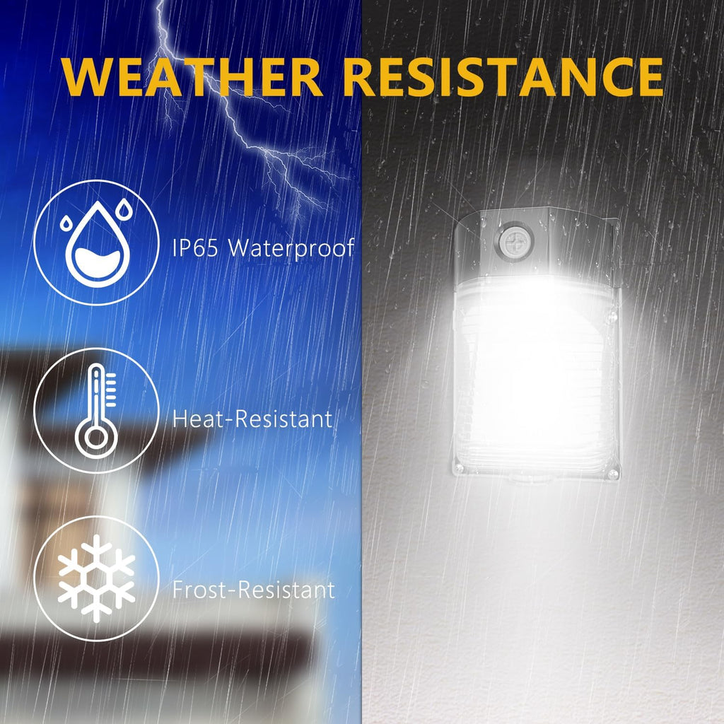 30W LED Wall Pack Light with Dusk to Dawn Sensor, 3600LM, 5000K Daylight, 120Vac Led Porch Lights, IP65 Waterproof