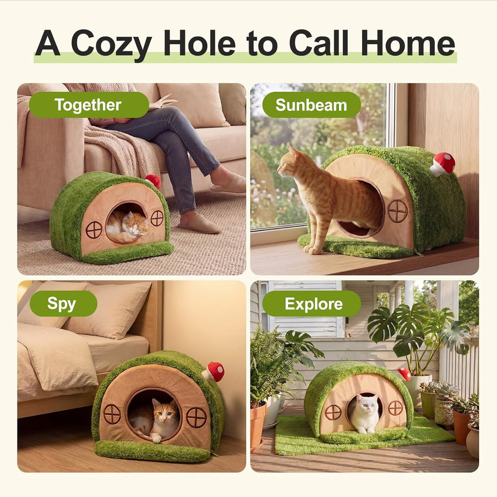 Cat Bed for Indoor Cats - Cute Cat Bed Cave