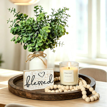 Rustic Modern Farmhouse Decor Set of 6 for Your Living Room, Kitchen Counter, Home or Table Centerpieces Room Decor