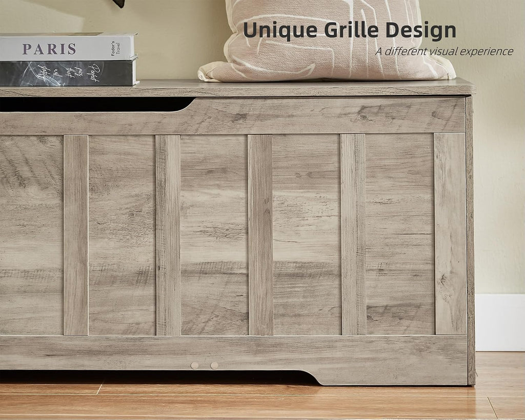 51.2" Storage Chest Extra Large,Storage Bench with 2 Safety Hinges,Shoe Bench,51.2 * 15.7 * 19.1 inches,Wooden Trunk