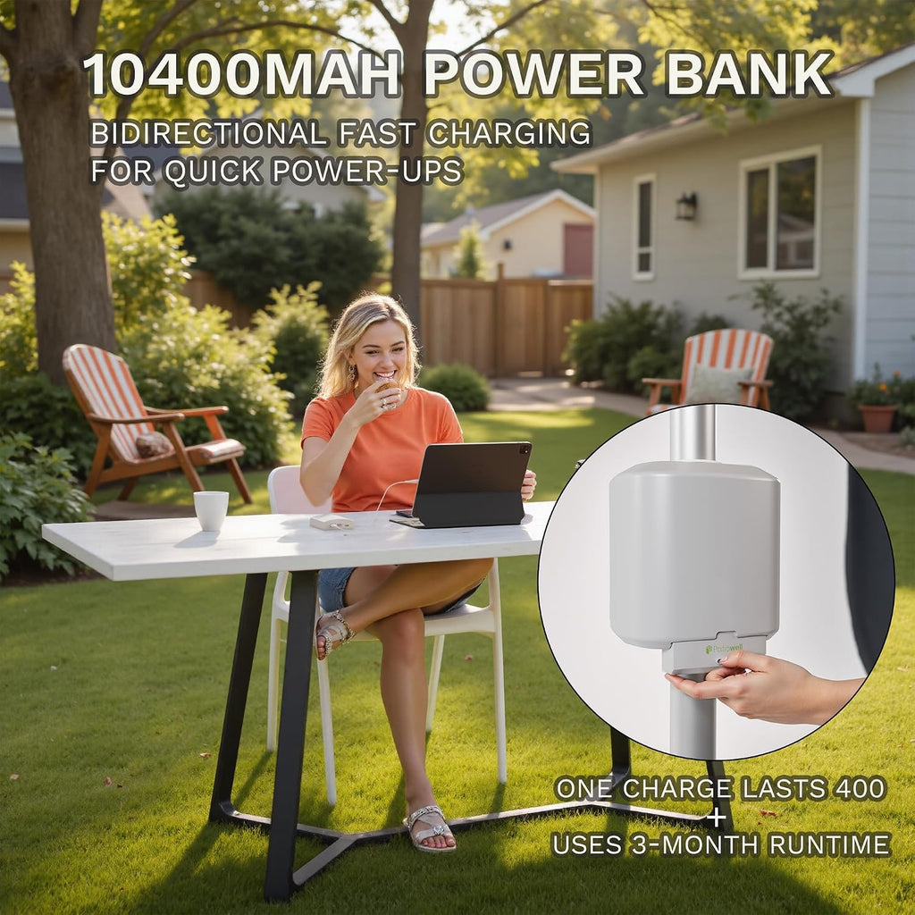 9 FT Motorized Patio Umbrella, Remote Outdoor Umbrella with Heavy Duty Aluminum Frame