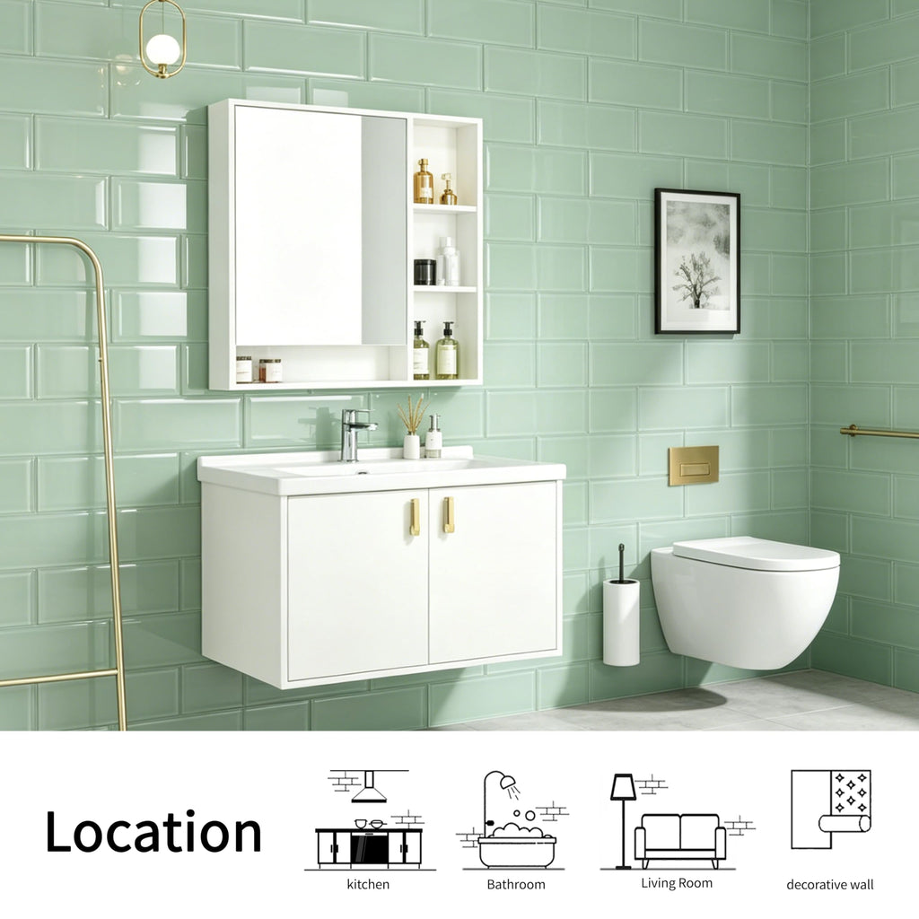 Light Green Glass Subway Tile, Glass Kitchen Shower Backsplash Wall, 4 x 12 Inches, 12Pcs, 4 Sq.Ft.