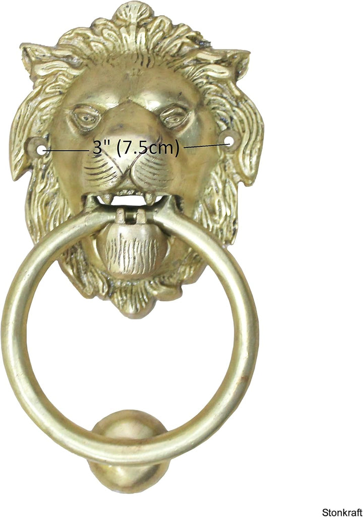 Brass Lion Door Knocker Knockers Gate Knocker Door Accessories (Lion 5")