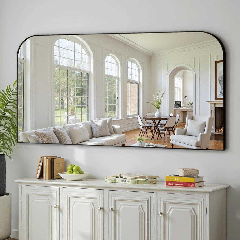 Bathroom Vanity Mirror,30" x 55" Black Metal Framed Wall Mirror for Over Sink, Living Room, Bedroom,Entryway Decor