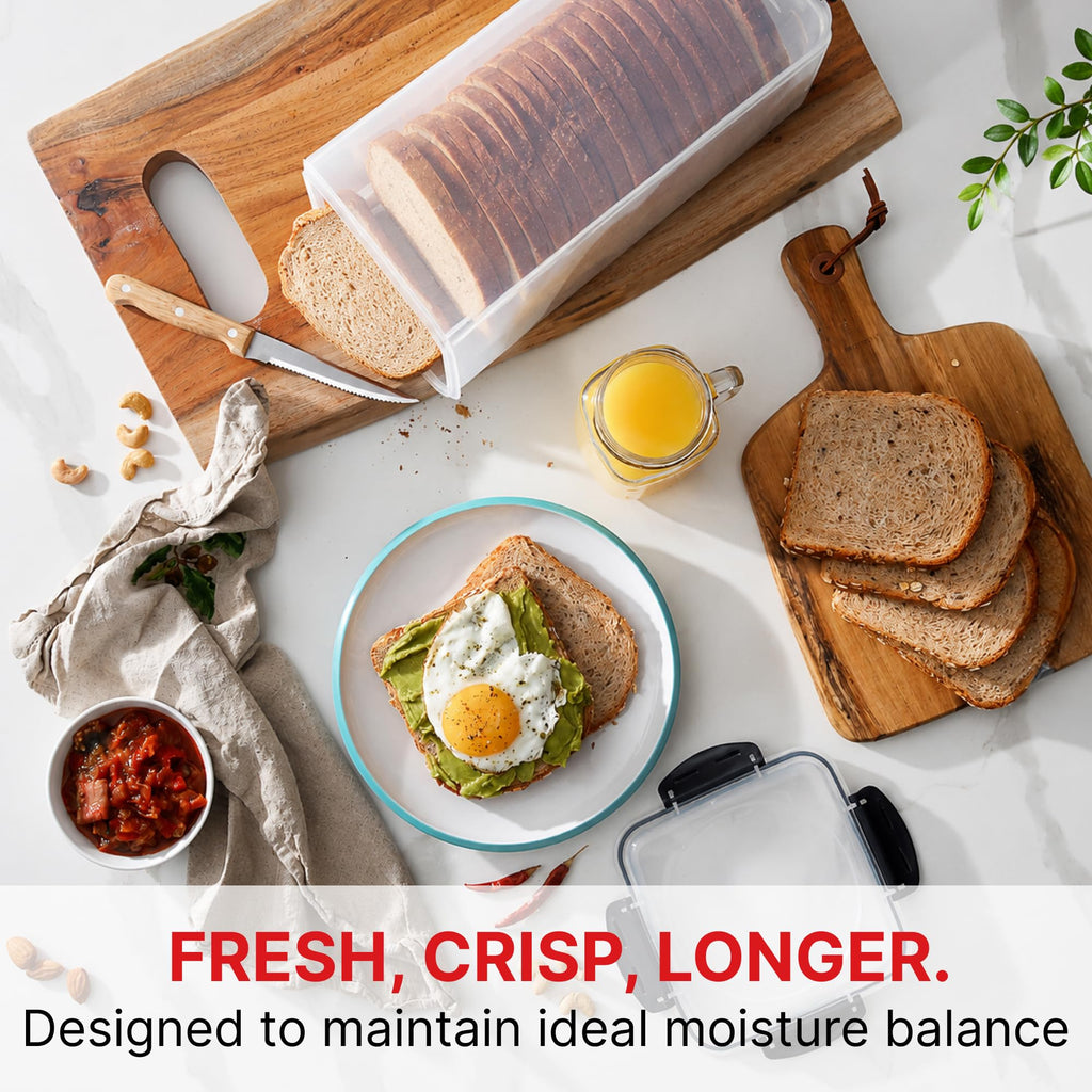 Bread Container, 5.8 L, Airtight BPA-Free Bread Storage Box