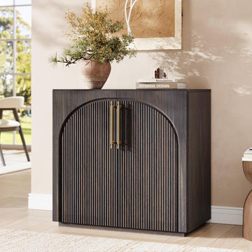 Sideboard Buffet Cabinet with Fluted Doors, 31.5'' W Credenza