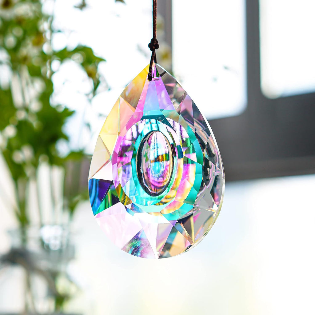 89mm/3.5in Hanging Chandelier Crystals Prism for Window Suncatchers Rainbow - Glass Prisms Hanging Window Crystals