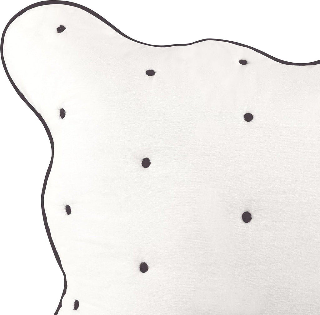 Kate spade new york Scalloped Edge Euro Sham, 26" x 26" Decorative Pillow Cover, Single 100% Cotton Cover, Machine