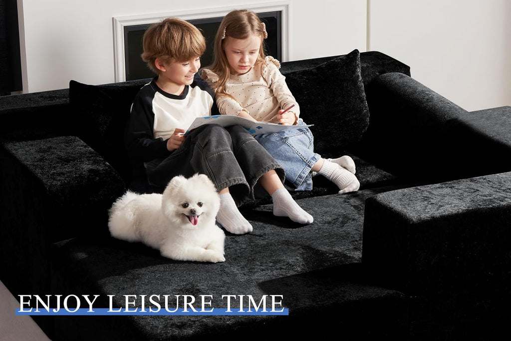 105" L-Shape Modular Sectional Sofa Couch ,No Assembly Required,Modular Comfy Sofa with Deep Seat Bedroom,Luxury