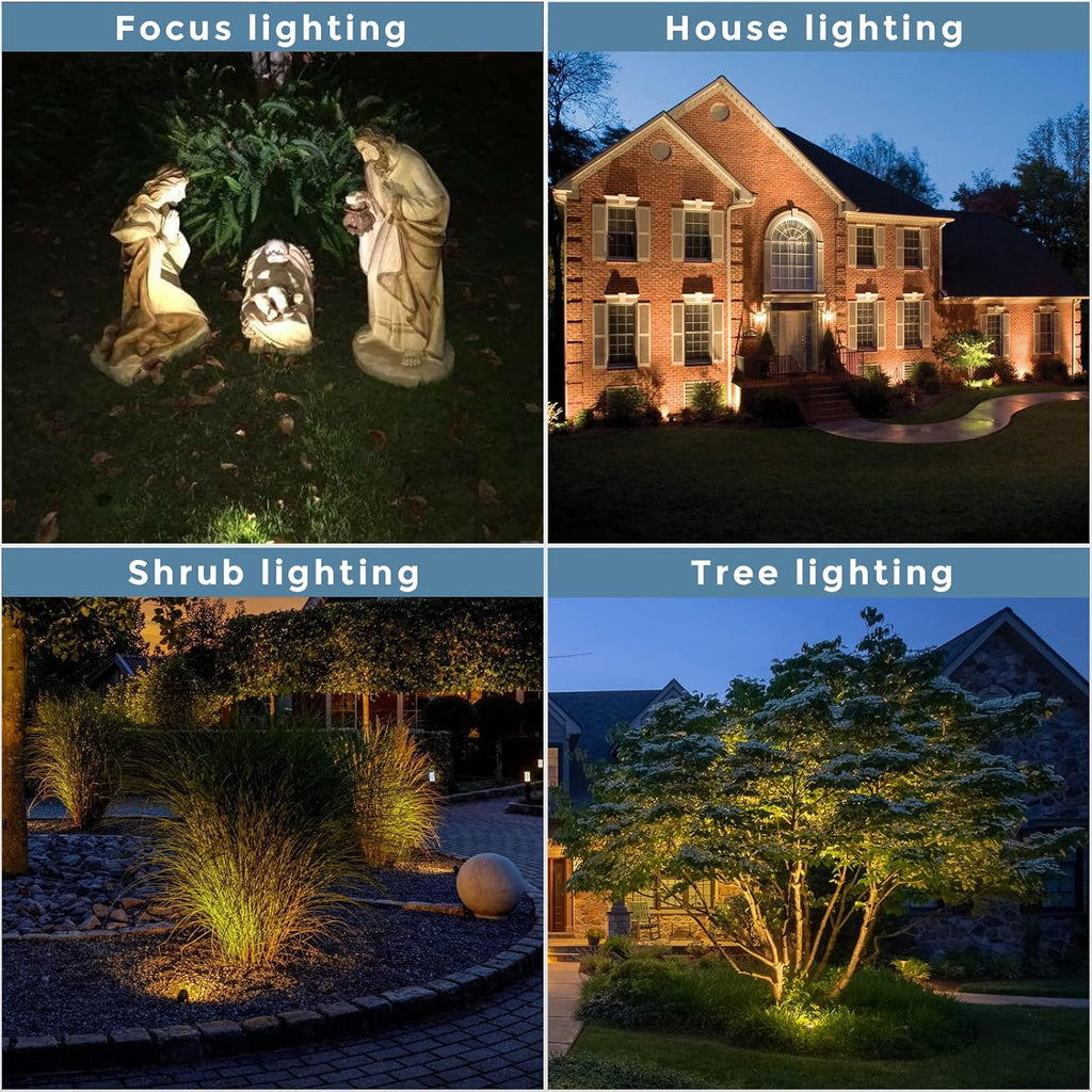 Solid Brass Outdoor Landscape Spotlights, 12V Heavy Duty LED Low Voltage Spot Light Waterproof for Garden and Yard