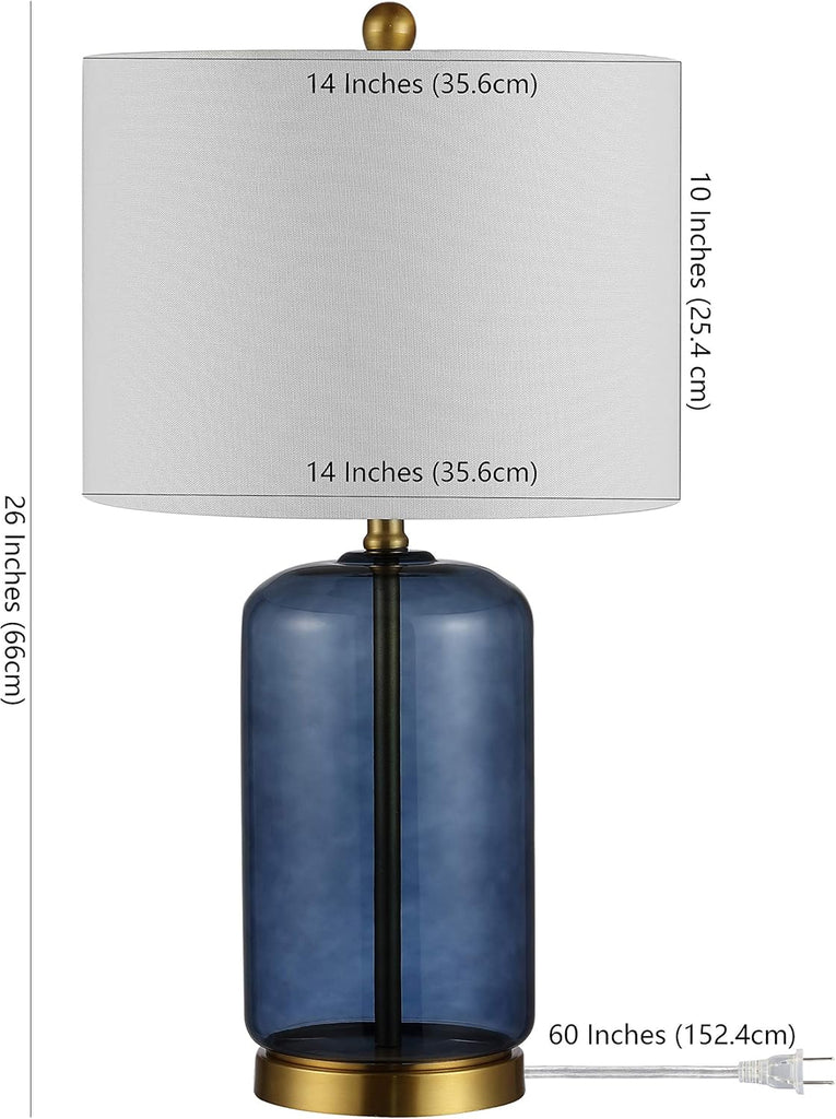 Novah Modern Blue Glass 26-Inch Table Lamp, LED Bulb Included