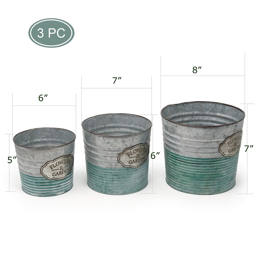 Galvanized Planter Pot Indoor and Outdoor Decoration